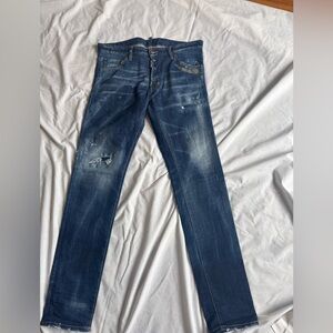 DSQUARED2 Distressed Blue Skinny Jeans